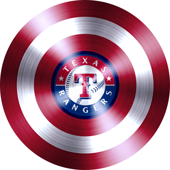 Captain American Shield With Texas Rangers Logo vinyl decal